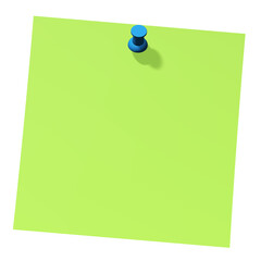 ein leerer grüner Notizzettel