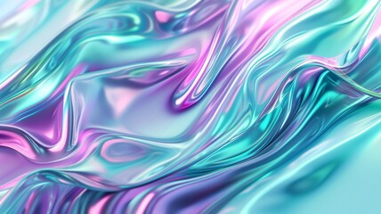Futuristic Neon Wallpaper: Light Turquoise and Purple Waves