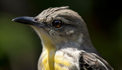 Fototapeta premium A small bird perching on a branch, looking at the camera generated by AI
