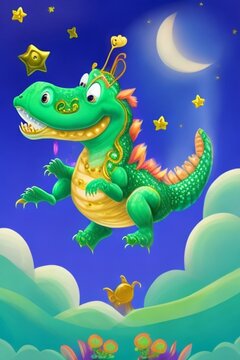 image of a flying alligator
