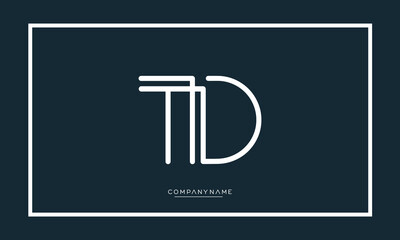 TD or DT Alphabet letters logo monogram
