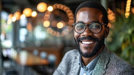 Fototapeta premium successful smiling cheerful african american businessman executive stylish company leader