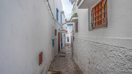 01_Beautiful street in the Kasbah Oudaya, Rabat, Morocco.