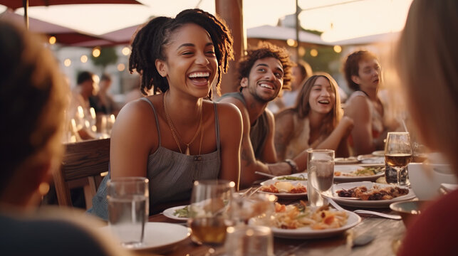 Gather with friends at an outdoor restaurant