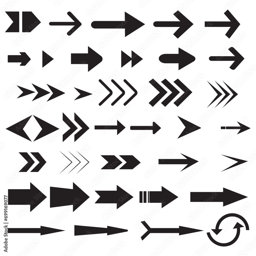 Poster arrows big set icons. arrow vector collection. arrow icon. arrow. cursor. modern simple arrows. vect