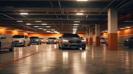 Modern underground parking - Powered by Adobe