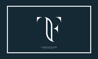 TF or FT Alphabet letters logo monogram