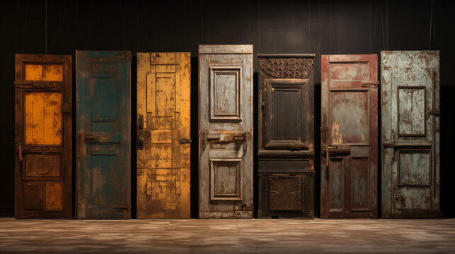 Vintage doors repurposed as unique room dividers