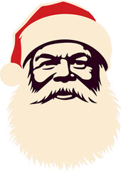 Portrait of Santa Claus isolated on transparent background. PNG