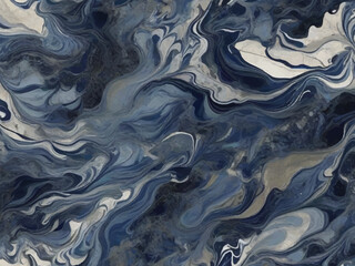 Calm Blue Flowing Marble: Enchanting Forest Floor Texture Design