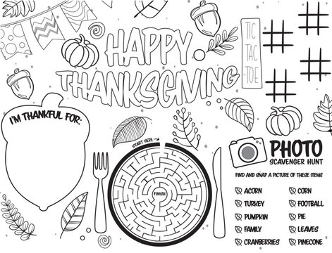 Thanksgiving Activity Page for Children