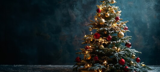 Festive Christmas Tree with Sparkling Lights