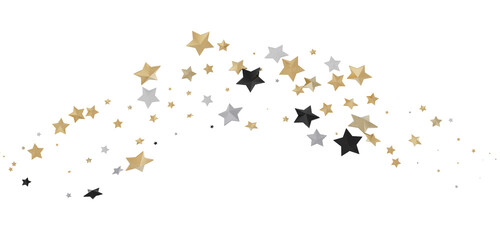 Obraz premium XMAS Stars - Holiday golden decoration, glitter frame isolated -