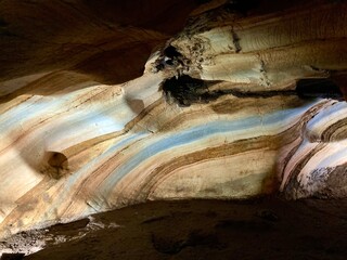 Beautiful rainbow cave in Chiang Mai province, Thailand, texture of cave wall image, cave features...