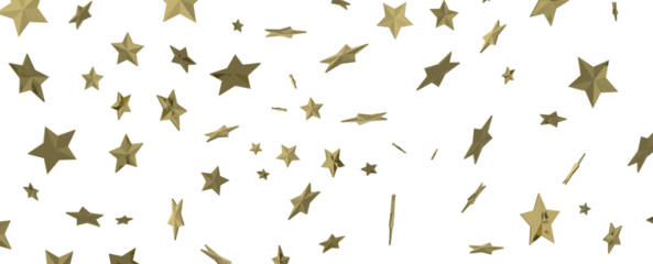 Starstruck Spectacle: 3D Illustration Transports You to a Gold Stars Shower