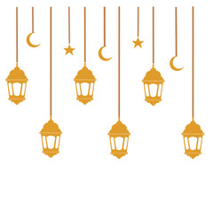 Islamic Lantern Decoration, Islamic Hanging Lantern, Ramadan Lantern Illustration 