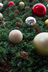 Fototapeta na wymiar New Year's toys and decorations, Christmas tree decorations