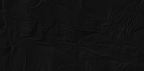 black fabric backgroAbstract dark black wave paper crumpled texture. Black fabric textured crumpled. black paper background. panorama black wrinkly paper texture background, crumpled pattern texture.