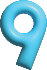 Number 9 3d icon