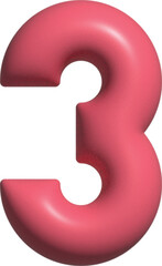 Number 3 3d icon