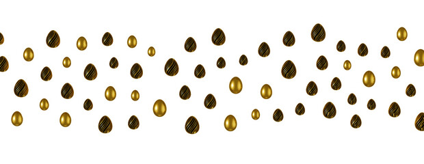 Luxury golden easter eggs isolated