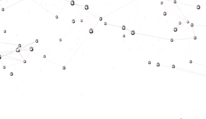 Big data visualization. Network connection structure with chaotic distribution of points and lines. 3D rendering.