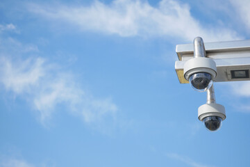 Close-up Of Security Camera On The Street. 