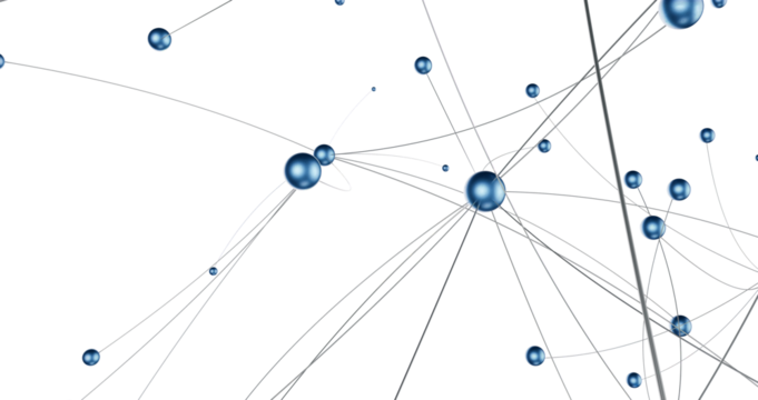 Futuristic geometric double data flow background with connecting dots and lines. Abstract digital