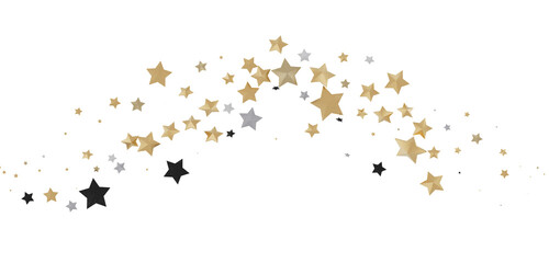 XMAS Stars - Holiday golden decoration, glitter frame isolated -