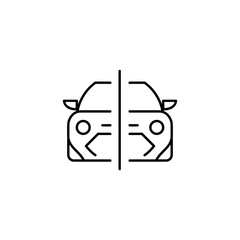 half car outline thin icon. balance symbol. good for web and mobile app