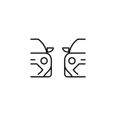 car distance outline thin icon. balance symbol. good for web and mobile app