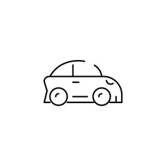 car side persective outline thin icon. balance symbol. good for web and mobile app