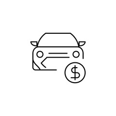 car price outline thin icon. balance symbol. good for web and mobile app