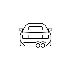 car back side outline thin icon. balance symbol. good for web and mobile app