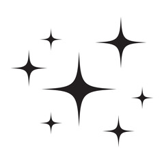 shine icon and clean star icon isolated on white background