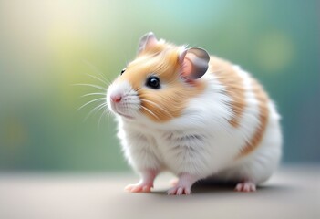 Cute hamster on color background, closeup,  Animal theme