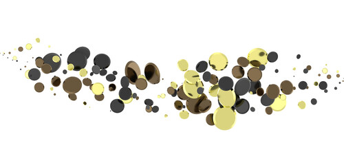 Euphoric Eruption: Magnificent 3D Illustration Showcasing Bursting gold Confetti