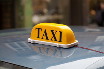 Yellow Croatian taxi sign