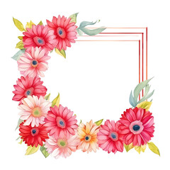 Gerbera Daisy Flower watercolor painting illustration suitable for wedding, greeting card, fabric, textile, wallpaper, ceramic, brand, web design, stationery, cosmetic, social media, scrapbook.
