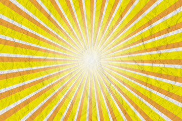 Abstract yellow background with sun ray. Vintage and retro texture. Summer illustration