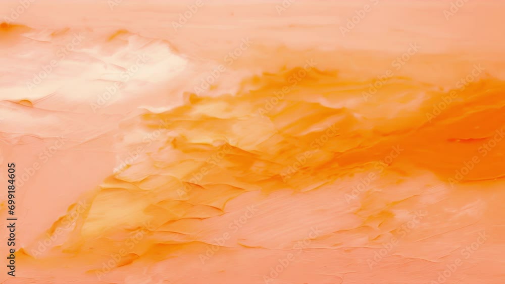 Poster closeup of a peach fuzz colored canvas, adorned with a few brushstrokes in a minimalist pattern.