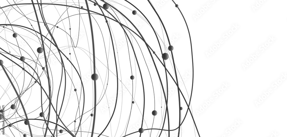 Poster Falling cyber particles. Big data stream. 3d