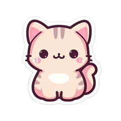 Generative AI Cute Little Cat Sticker, cute little cat sticker, Adorable little cat stickers, Little Cat Sticker, funny cat stickers, adorable little kitty cat stickers                     