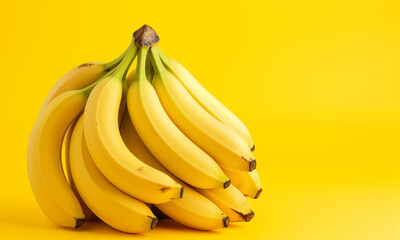 Bananas on a solid light yellow background