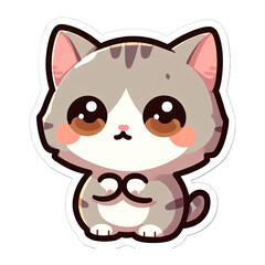 Generative AI Cute Little Cat Sticker, cute little cat sticker, Adorable little cat stickers, Little Cat Sticker, funny cat stickers, adorable little kitty cat stickers                     