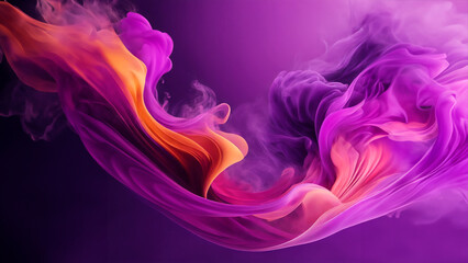 Fototapeta premium Abstract textured splatter color billowing smoke, mixed digital illustration and matte painting combined with photography. AI generated.