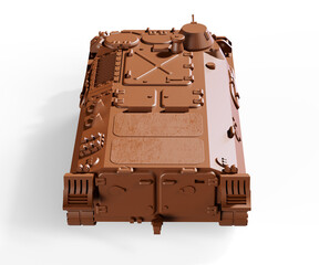 Armored personnel carrier infantry fighting vehicle, armored vehicle at night in the field,...
