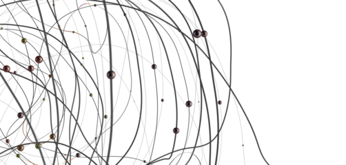 Falling cyber particles. Big data stream. 3d