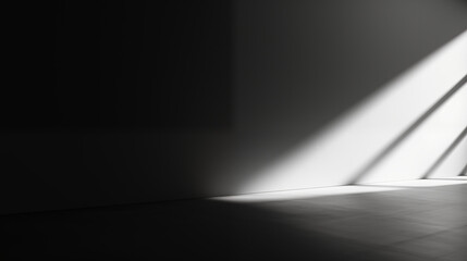 Blurred shadow on the light black wall. Minimal abstract background, Ai generated image. - obrazy, fototapety, plakaty