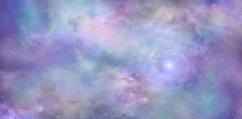 Tischdecke Beautiful colorful celestial cloudscape background banner - heavenly concept blue pink purple lilac ethereal deep space sky depicting the heavens above ideal for a spiritual theme  © Nikki Zalewski